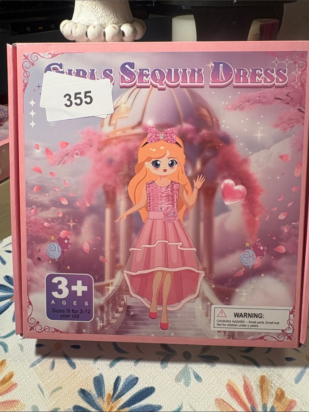 Girls Sequin Dress Toy Playset - Pink size 5/6